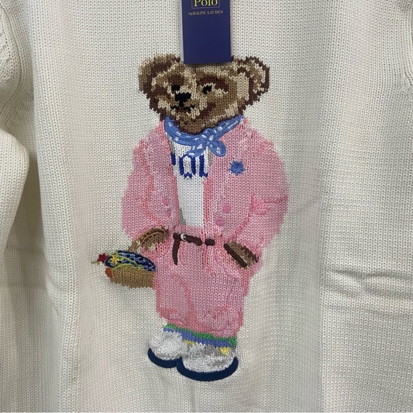 Polo by Ralph Lauren Cream Sweater with Bear Design - Picture 4 of 6
